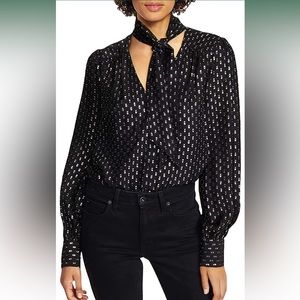 NWT! Paige Cleobelle Metallic Blouse